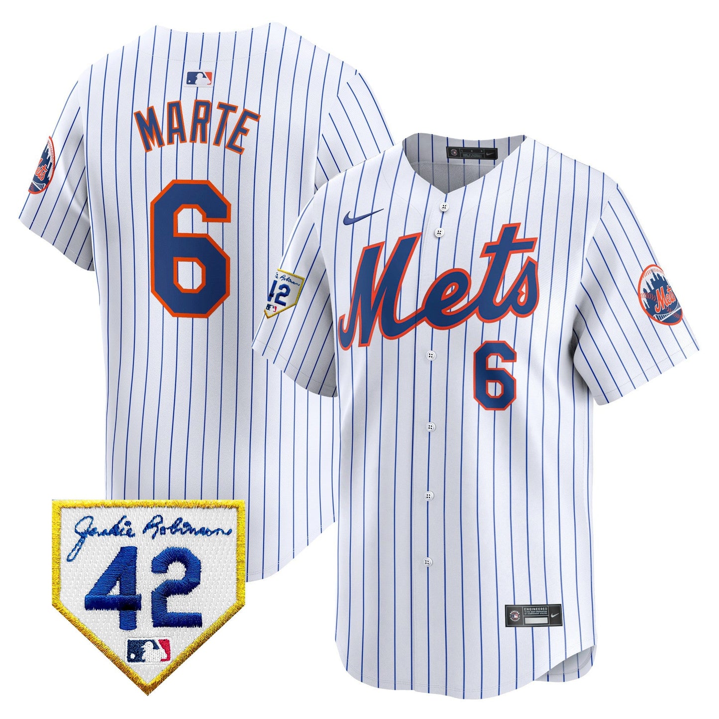 Men's New York Mets 2024 Jackie Robinson Patch Vapor Premier Limited Jersey - All Stitched