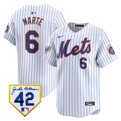 Men's New York Mets 2024 Jackie Robinson Patch Vapor Premier Limited Jersey - All Stitched