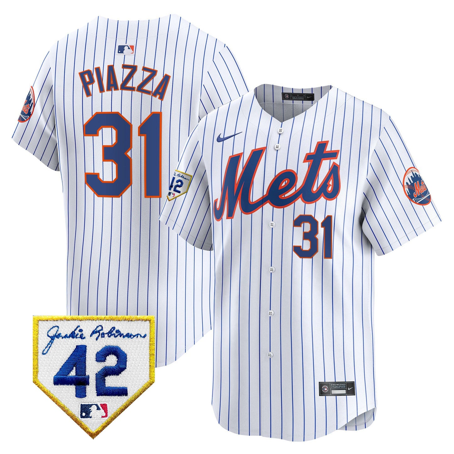 Men's New York Mets 2024 Jackie Robinson Patch Vapor Premier Limited Jersey - All Stitched