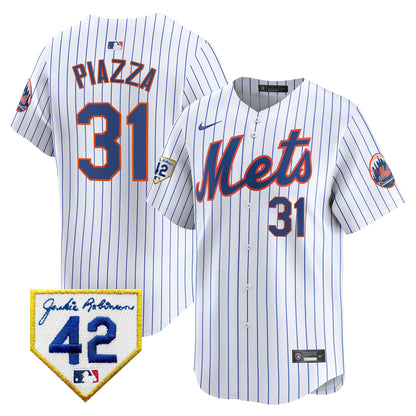 Men's New York Mets 2024 Jackie Robinson Patch Vapor Premier Limited Jersey - All Stitched