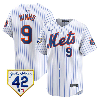 Men's New York Mets 2024 Jackie Robinson Patch Vapor Premier Limited Jersey - All Stitched