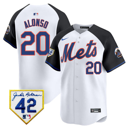 Men's New York Mets 2024 Jackie Robinson Patch Vapor Premier Limited Jersey - All Stitched