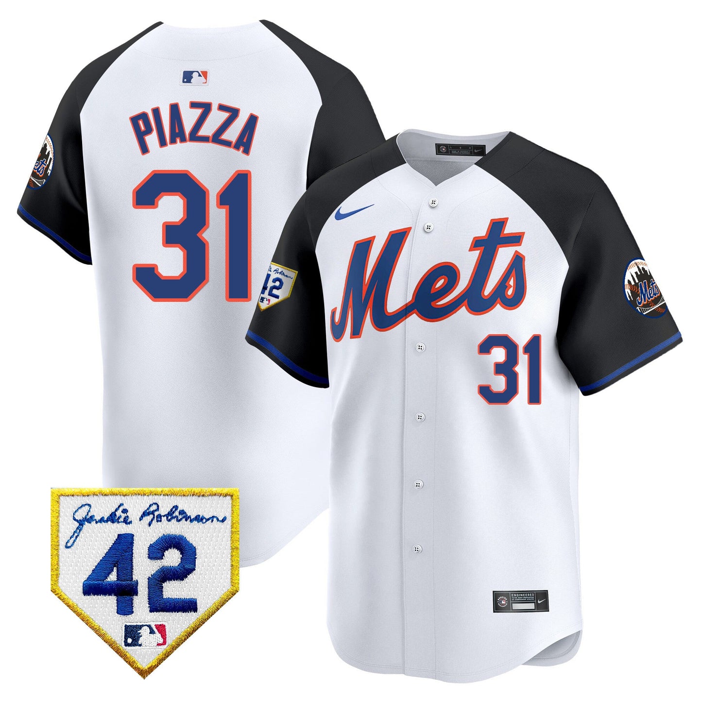 Men's New York Mets 2024 Jackie Robinson Patch Vapor Premier Limited Jersey - All Stitched
