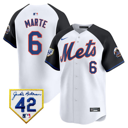 Men's New York Mets 2024 Jackie Robinson Patch Vapor Premier Limited Jersey - All Stitched