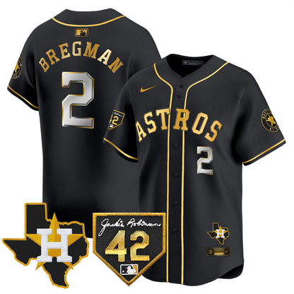 Men's Houston Astros 2024 Robinson & Texas Patch Vapor Premier Limited Jersey - All Stitched