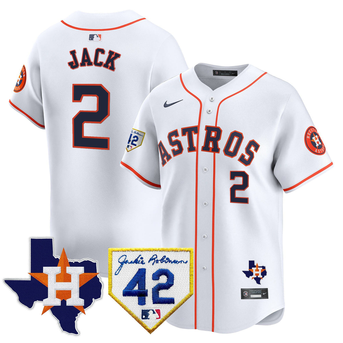 Men's Houston Astros 2024 Robinson & Texas Patch Vapor Premier Limited Jersey - All Stitched