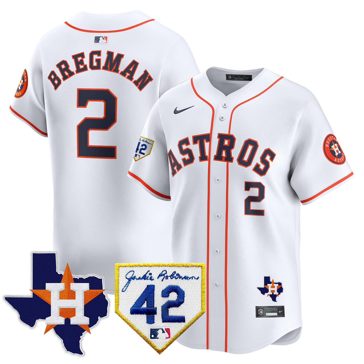 Men's Houston Astros 2024 Robinson & Texas Patch Vapor Premier Limited Jersey - All Stitched