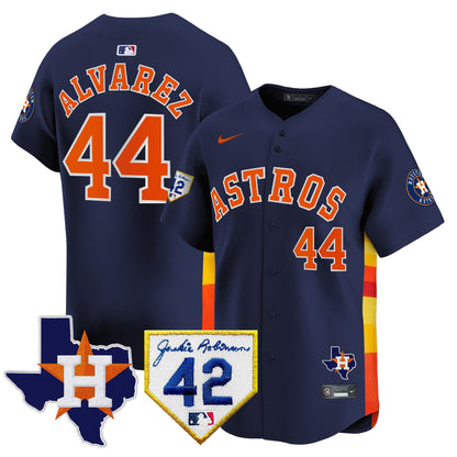 Men's Houston Astros 2024 Robinson & Texas Patch Vapor Premier Limited Jersey - All Stitched