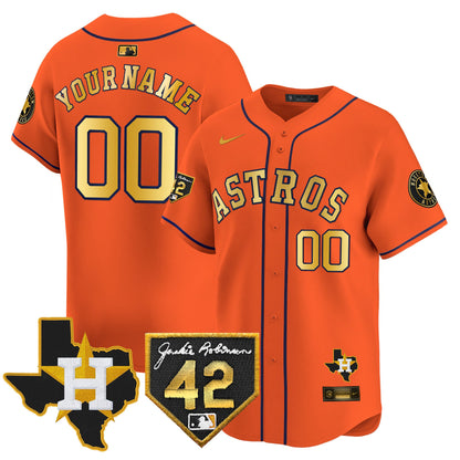 Houston Astros 2024 Robinson & Texas Patch Vapor Premier Limited Custom Jersey - All Stitched