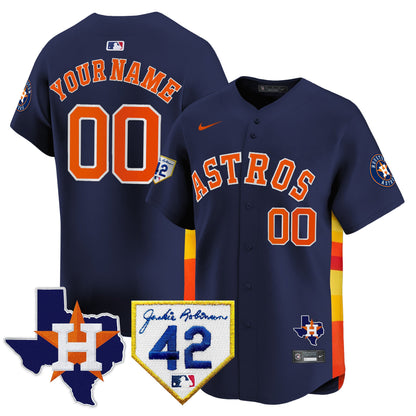 Houston Astros 2024 Robinson & Texas Patch Vapor Premier Limited Custom Jersey - All Stitched