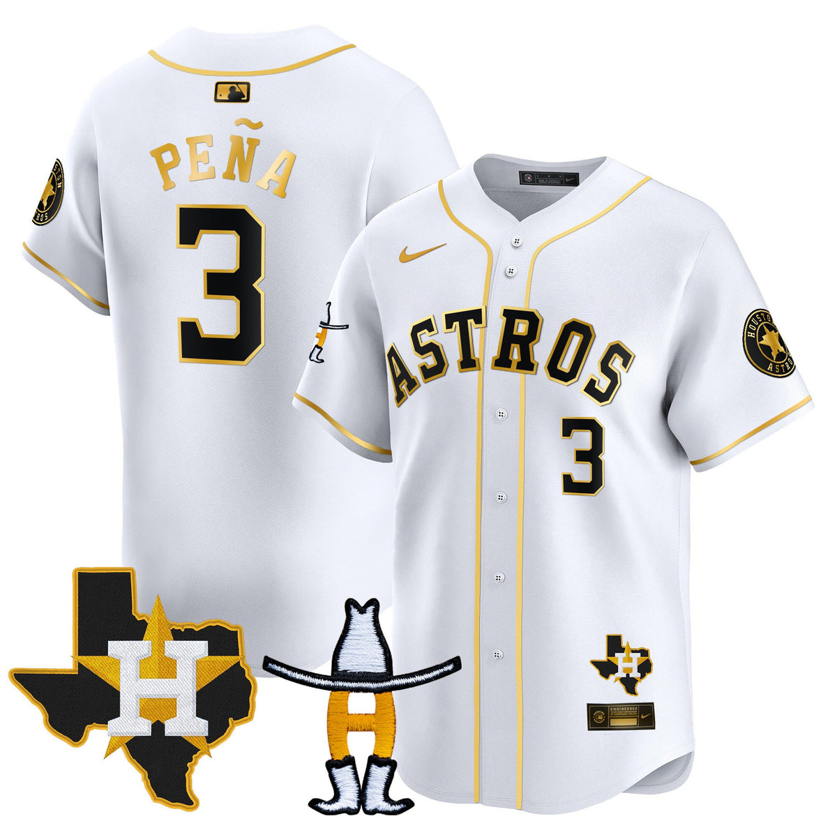 Men's Houston Astros Houston Rodeo Patch Vapor Premier Limited Jersey V2 - All Stitched