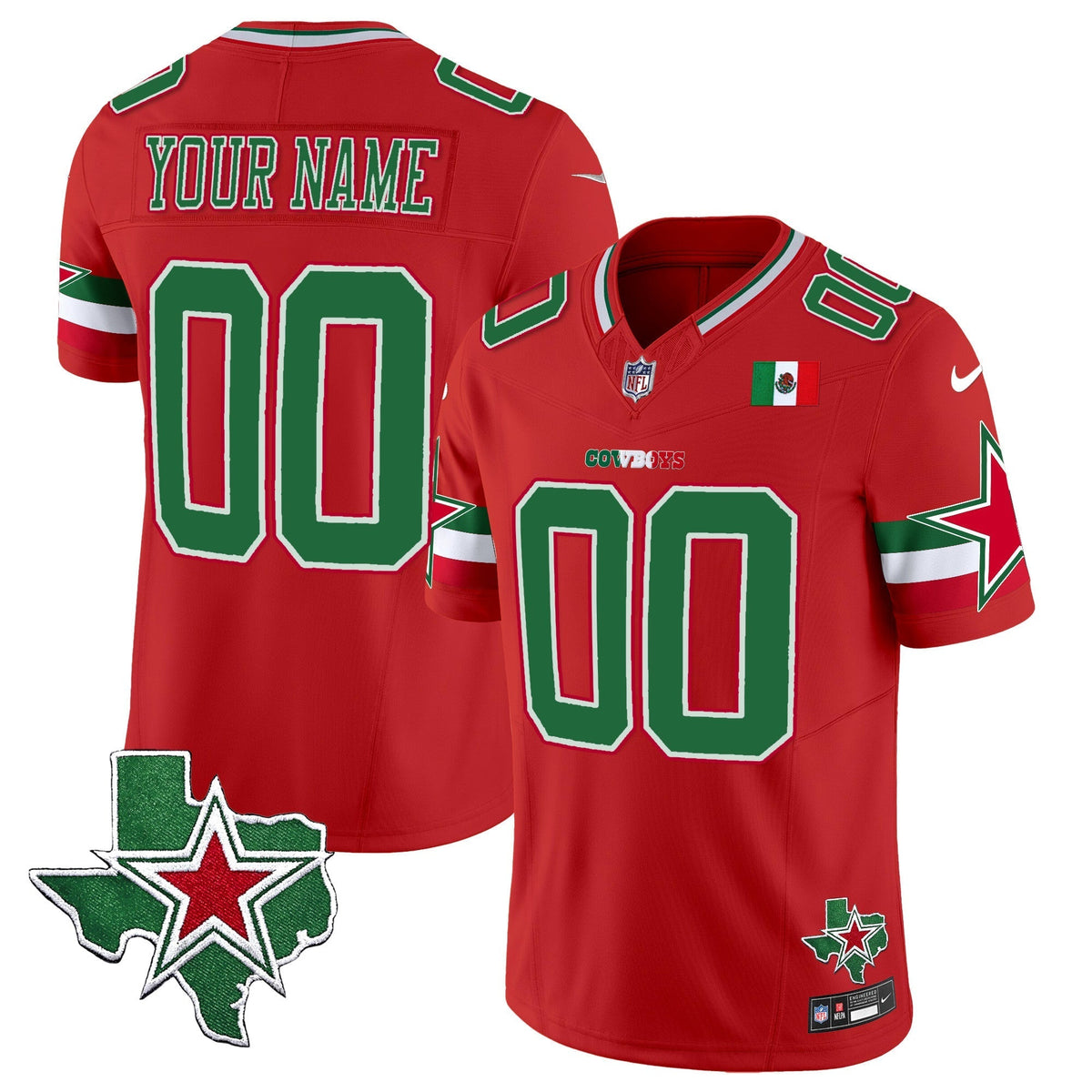Dallas Cowboys 2025 Mexico Vapor Limited Custom Jersey - All Stitched