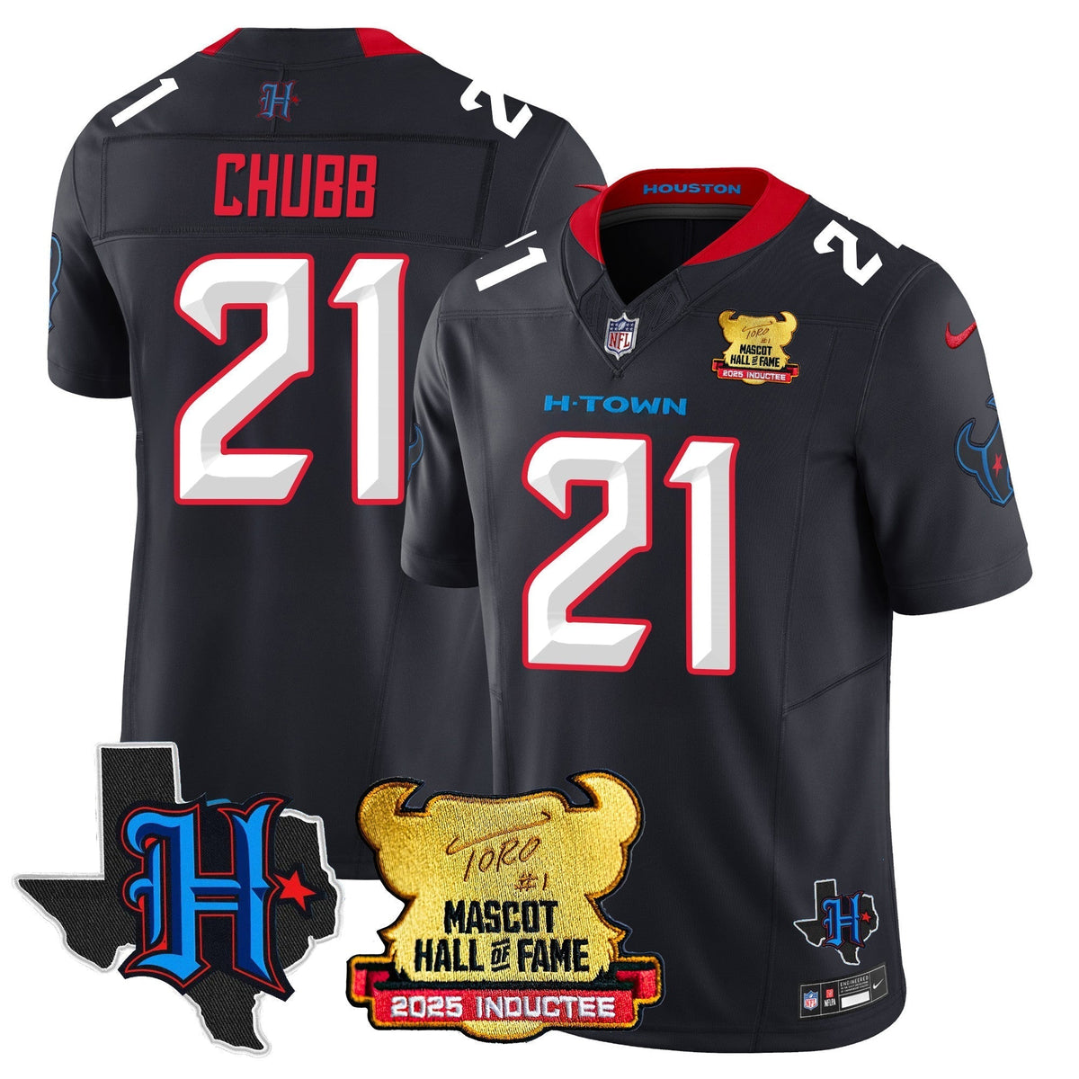 Houston Texans 2025 Mascot Hall Of Fame Jersey - All Stitched
