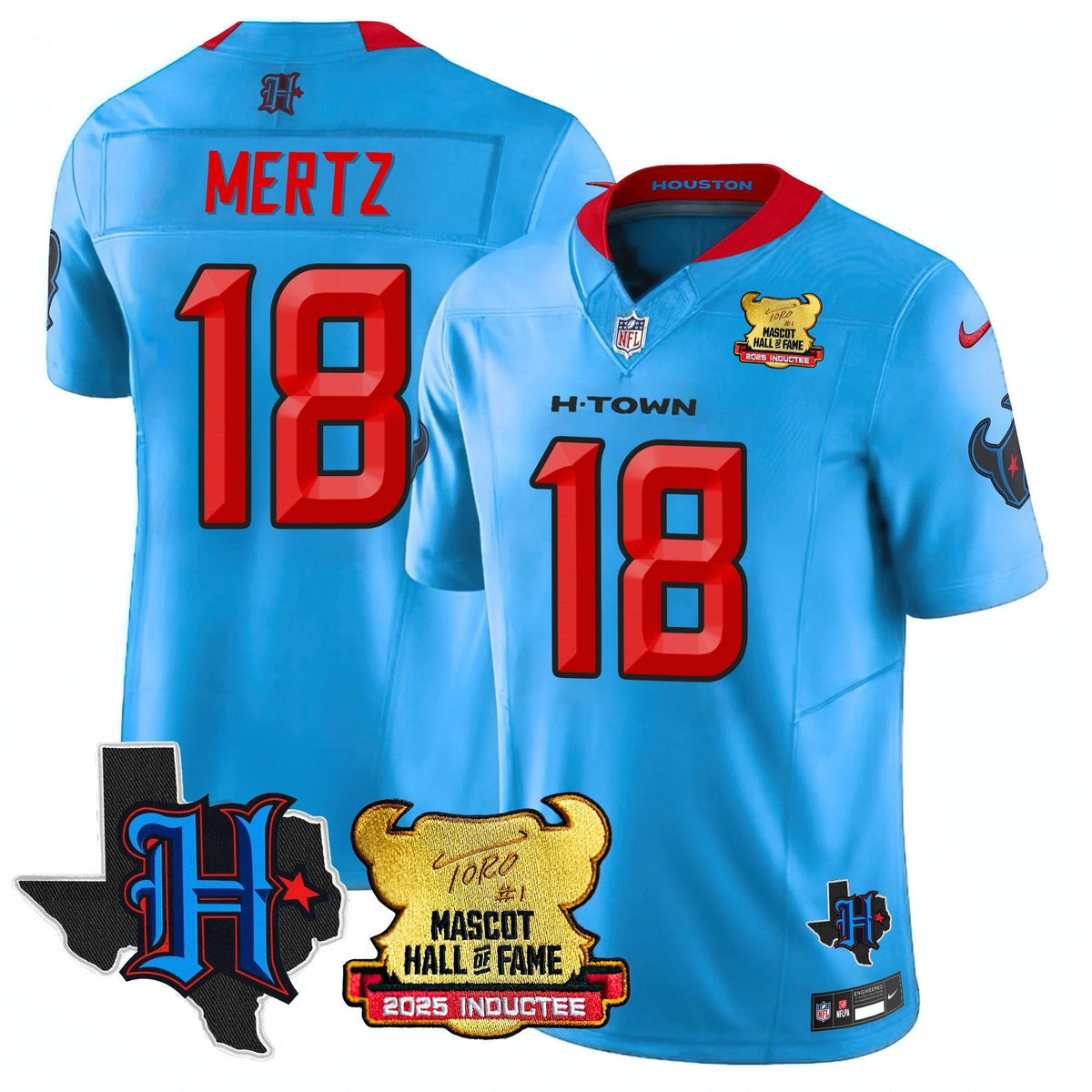 Houston Texans 2025 Mascot Hall Of Fame Jersey - All Stitched