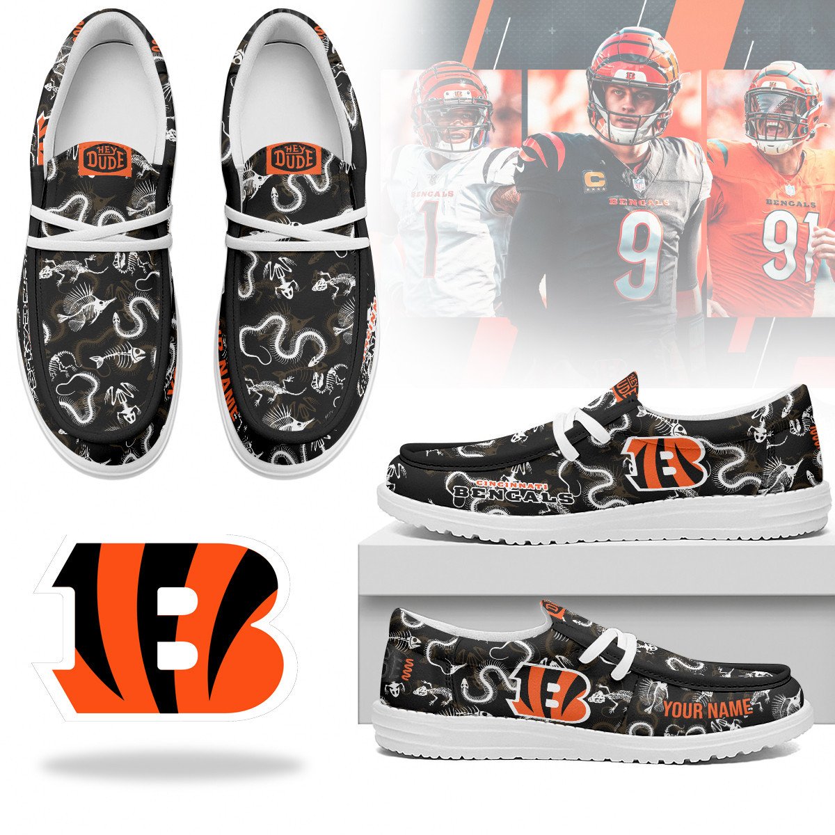 Men's Cincinnati Bengals Halloween Hey Dude Shoes
