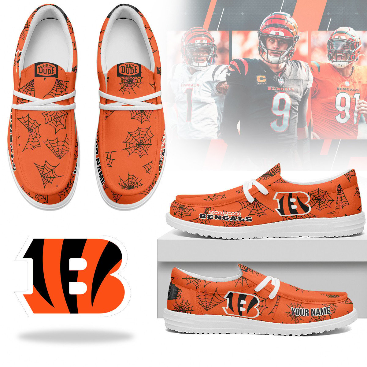 Men's Cincinnati Bengals Halloween Hey Dude Shoes