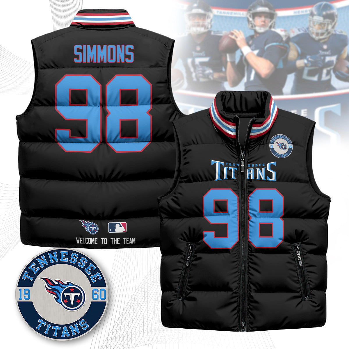 Tennessee Titans Unisex Puffer Vest