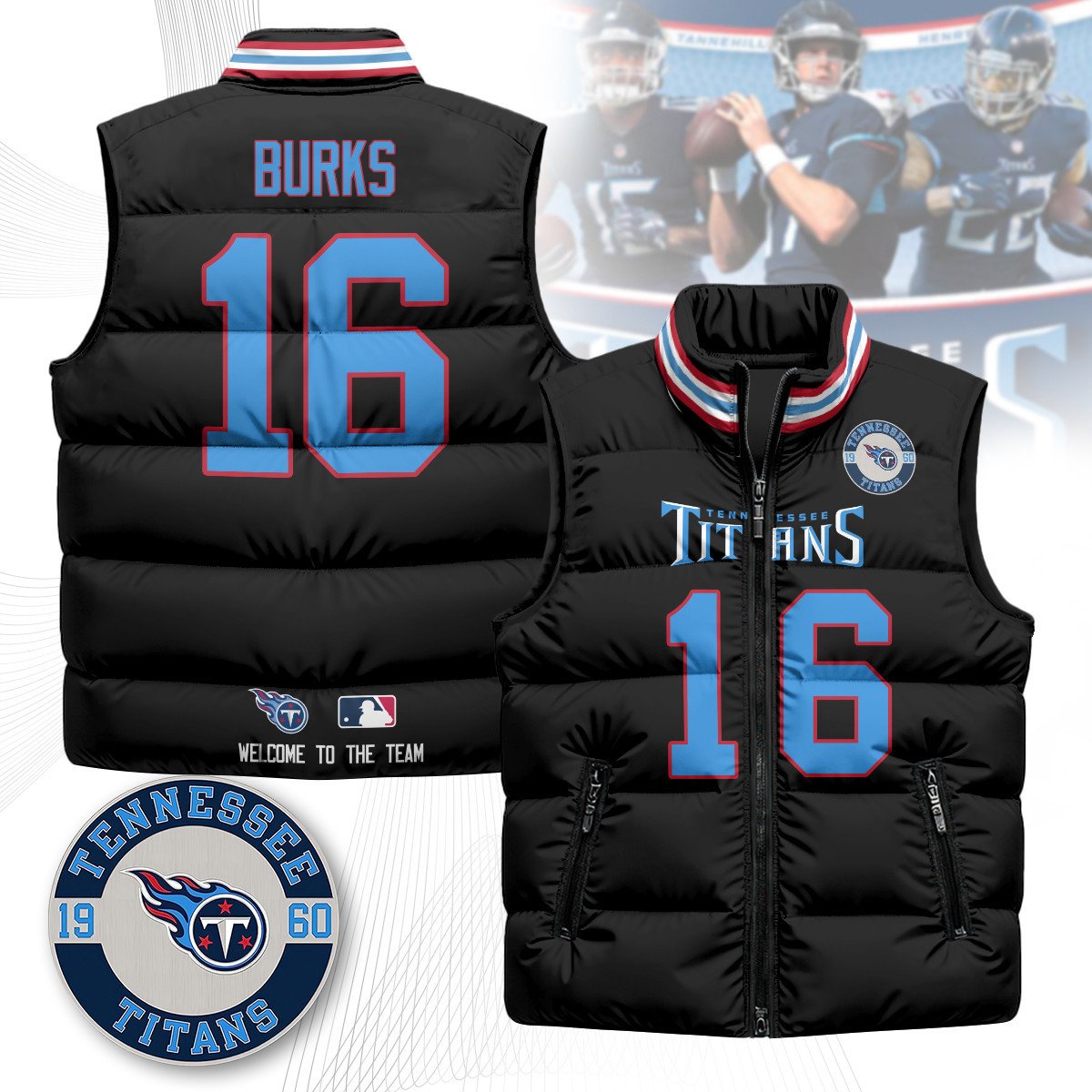 Tennessee Titans Unisex Puffer Vest