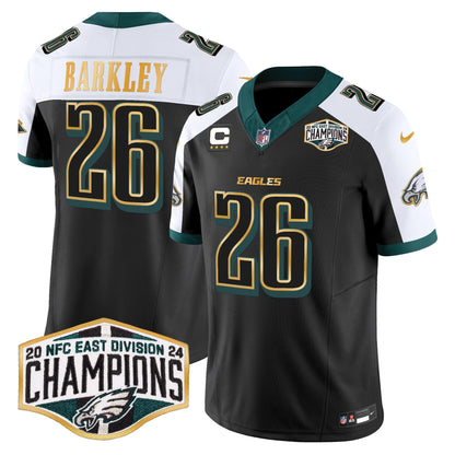 Eagles 2024 NFC East Division Champions Gold Trim Vapor Limited Jersey - Stitched