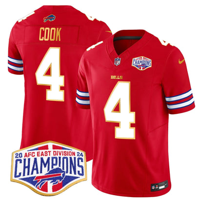 Bills 2024 AFC East Division Champions Gold Trim Vapor Limited Jersey - Stitched
