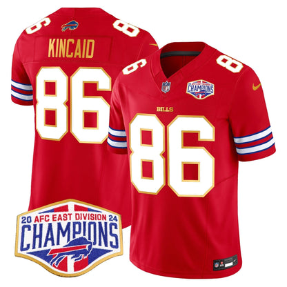Bills 2024 AFC East Division Champions Gold Trim Vapor Limited Jersey - Stitched
