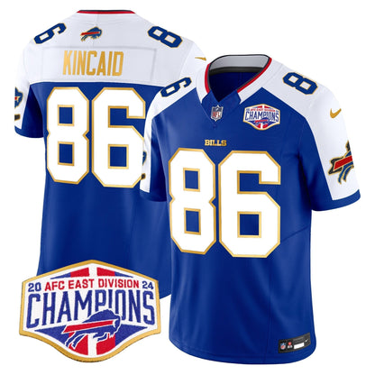 Bills 2024 AFC East Division Champions Gold Trim Vapor Limited Jersey - Stitched
