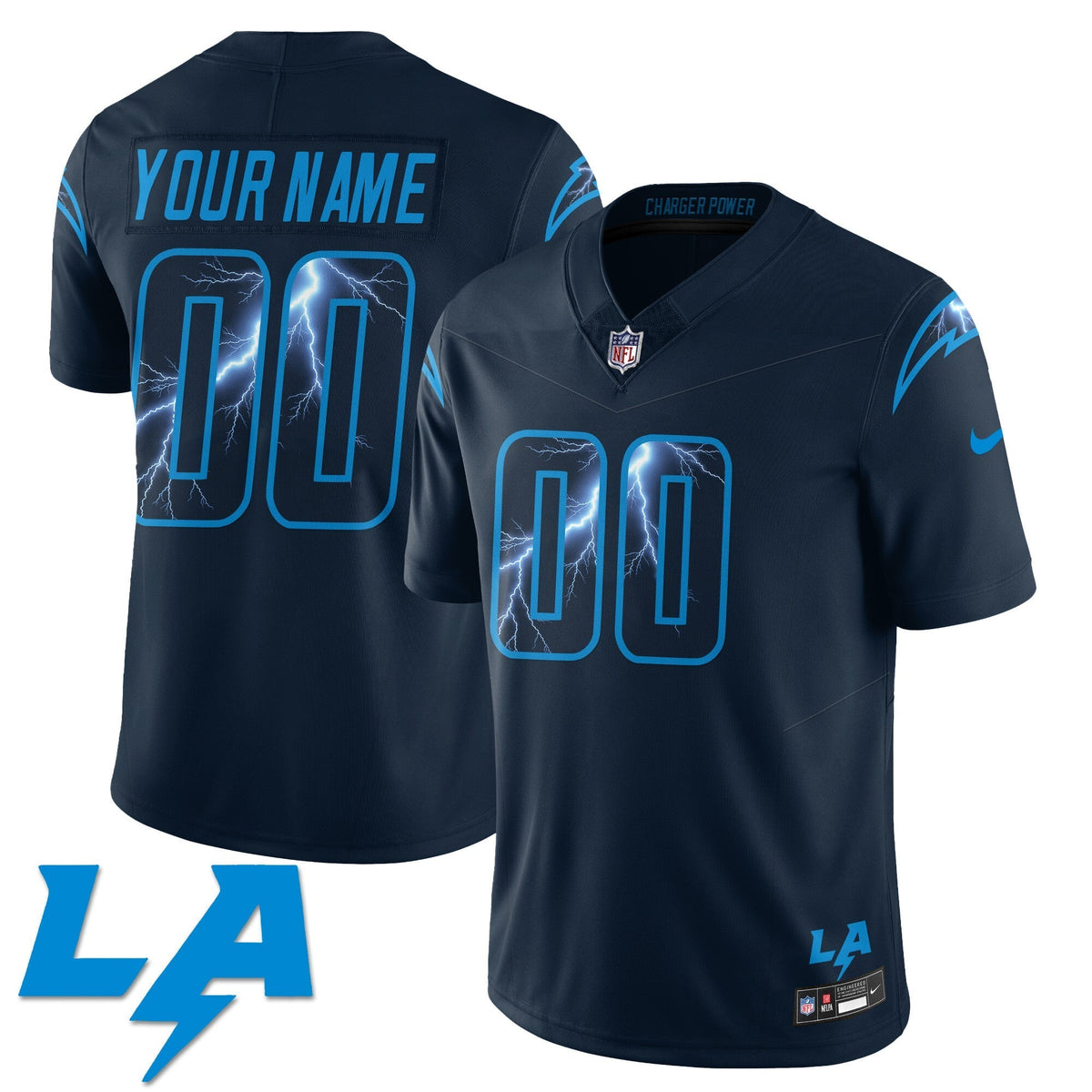 Los Angeles Chargers Rivarly Concept Custom Jersey - All Stitched