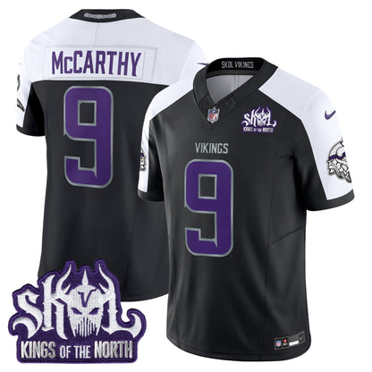 Men's Minnesota Vikings 2025 Winter Warrior Skol Patch Vapor Limited Jersey - All Stitched