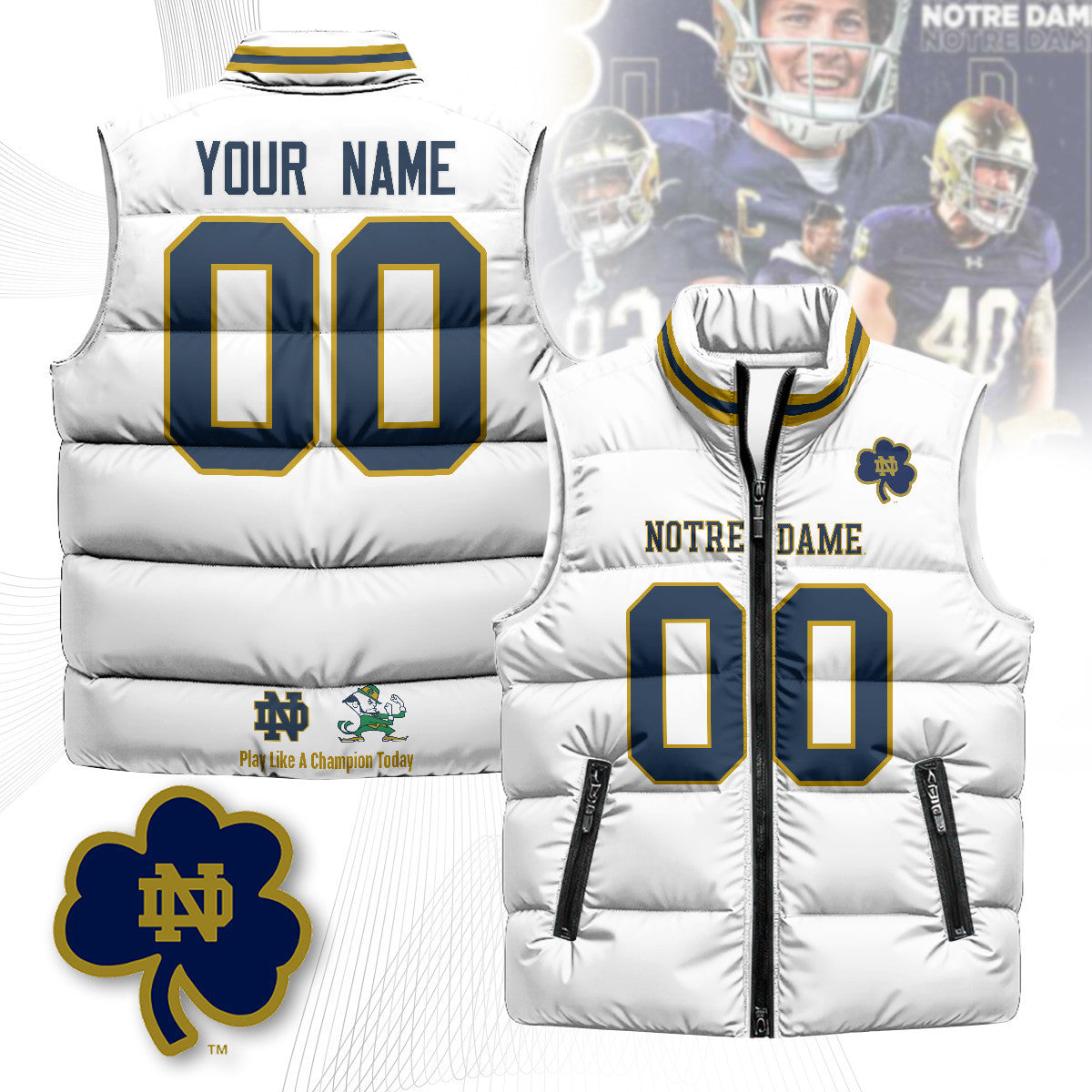 Notre Dame Fighting Irish Custom Unisex Puffer Vest