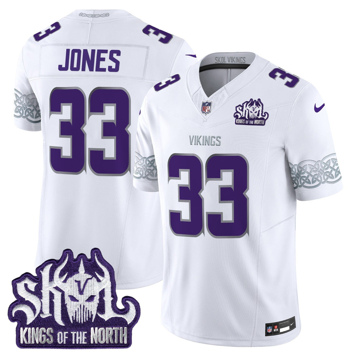 MIN King Of The North Patch Throwback Vapor Limited Jersey V2 - Stitched