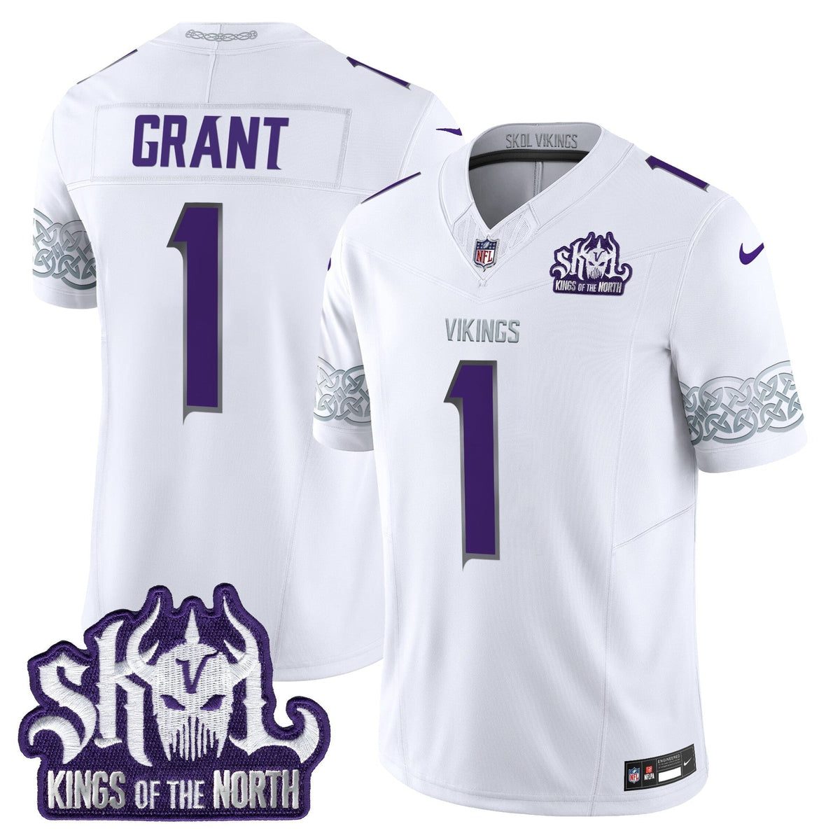 MIN King Of The North Patch Throwback Vapor Limited Jersey V2 - Stitched