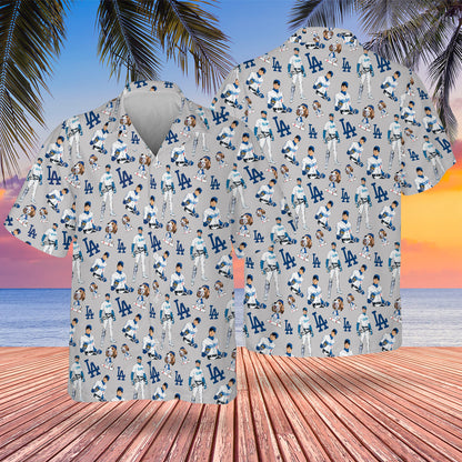 LAD #17 Hawaiian Design Button Shirt