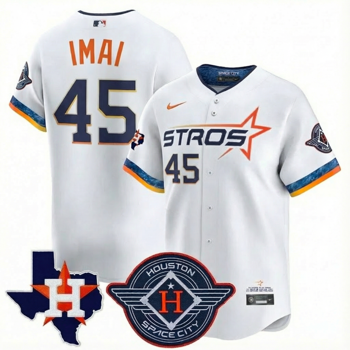 HOU Tatsuya Imai Home Limited Texas Patch Jersey - Stitched