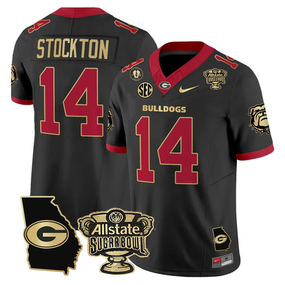 UGA 2025 Sugar Bowl & Georgia Map Patch Vapor Limited Jersey N2 - Stitched