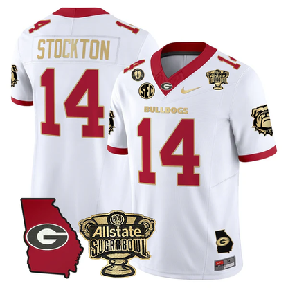 UGA 2025 Sugar Bowl & Georgia Map Patch Vapor Limited Jersey N2 - Stitched