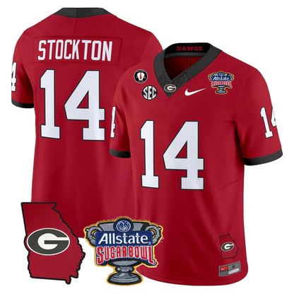 UGA 2025 Sugar Bowl & Georgia Map Patch Vapor Limited Jersey N2 - Stitched