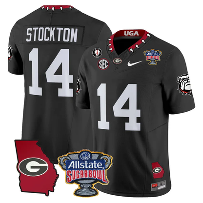 UGA 2025 Sugar Bowl & Georgia Map Patch Vapor Limited Jersey N2 - Stitched