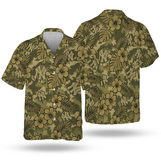 NYY Special Armed Forces Hawaiian Design Button Shirt V4