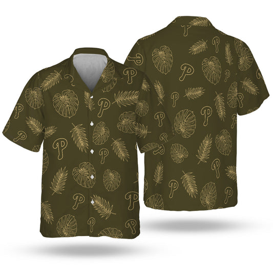 Philadelphia Phillies Special Armed Forces Hawaiian Design Button Shirt V3