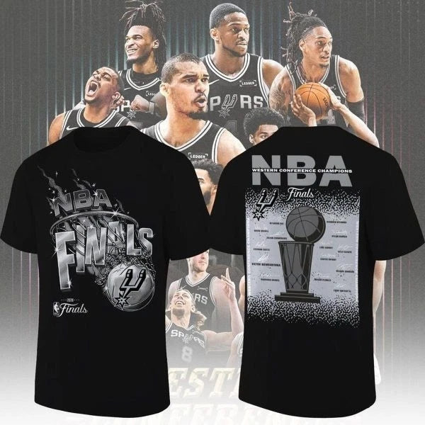 San Antonio Spurs 2026 Finals Hometown Black Printed T-Shirt