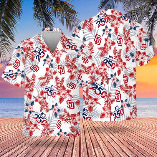 San Diego Padres Special Semiquincentennial Hawaiian Design Button Shirt