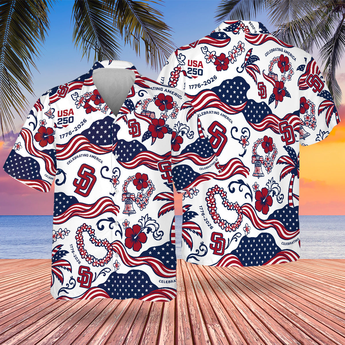 SD Special Semiquincentennial Hawaiian Design Button Shirt V3