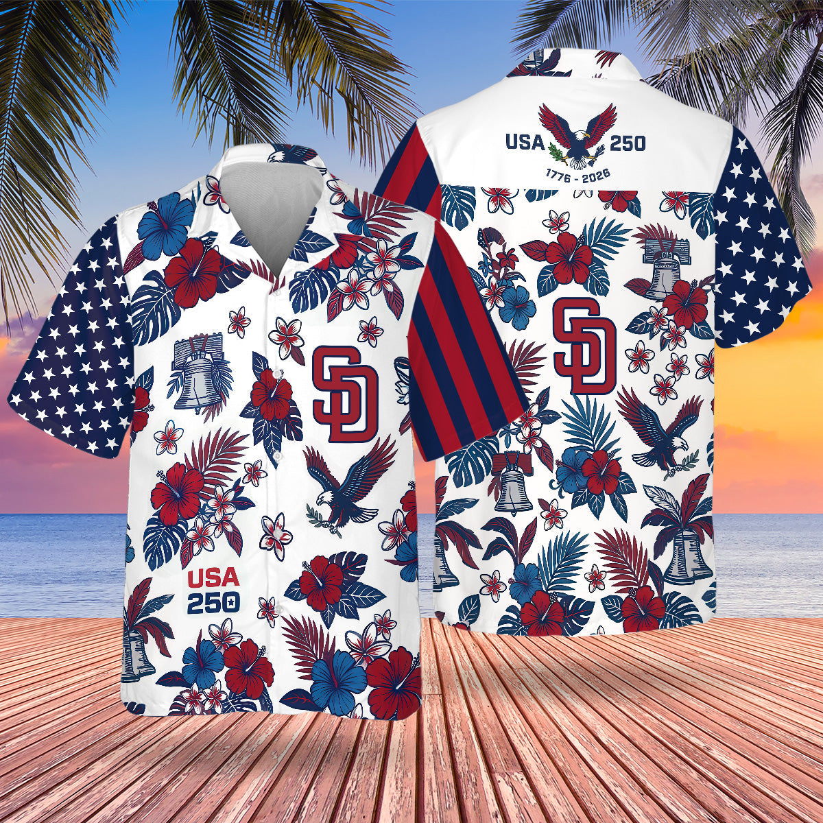 SD Special Semiquincentennial Hawaiian Design Button Shirt V5